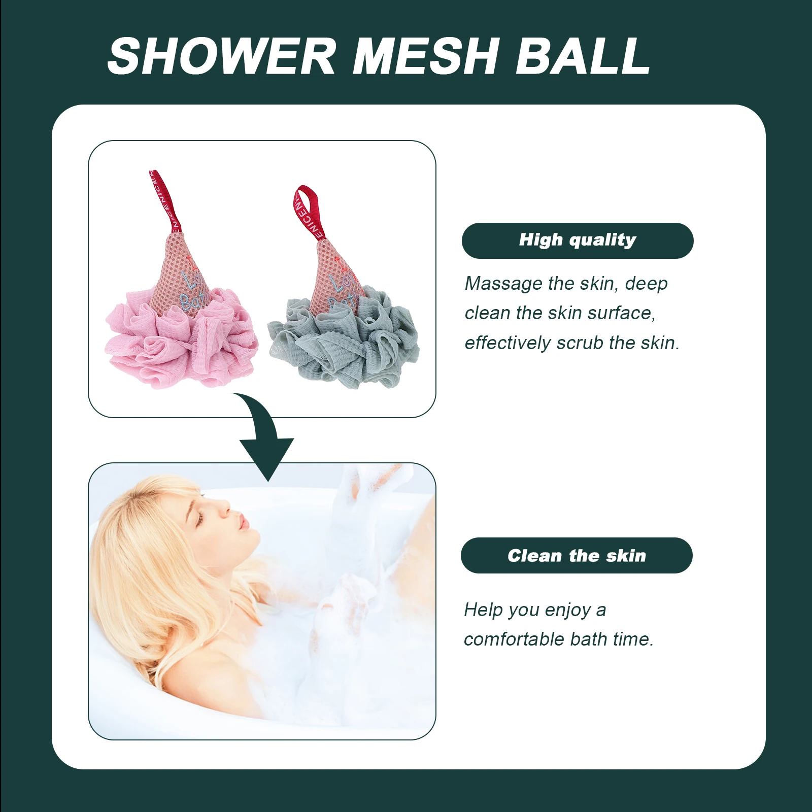 

Bathing Flowers and Balls Shower Mesh Scrubber Ice Cream -bath Poufs Practical Bathroom Accessories Household