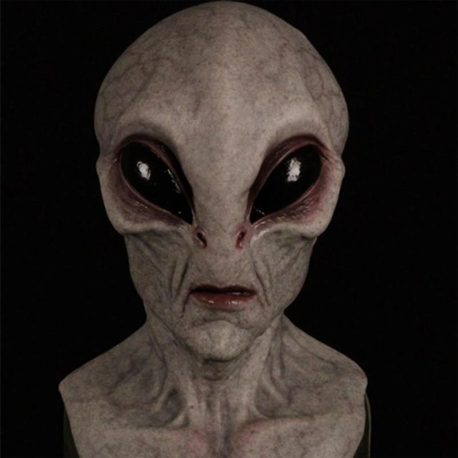 Latex Alien Mask Realistic - Topeng Alien yang Menakutkan, Penutup Kepala