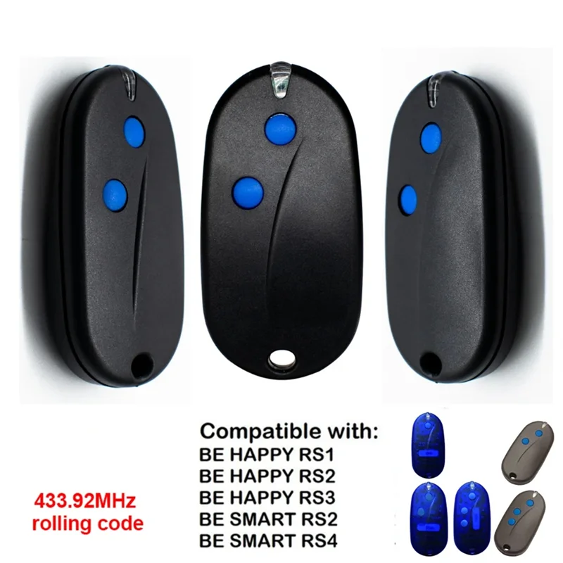 【RECOMENDAR】Transmitter 433.92Mhz Rolling Code Garage Door Remote Control 3PCS For SEAV BE-HAPPY-RS2 RS1 RS3 BE-SMART-RS2 RS1 RS