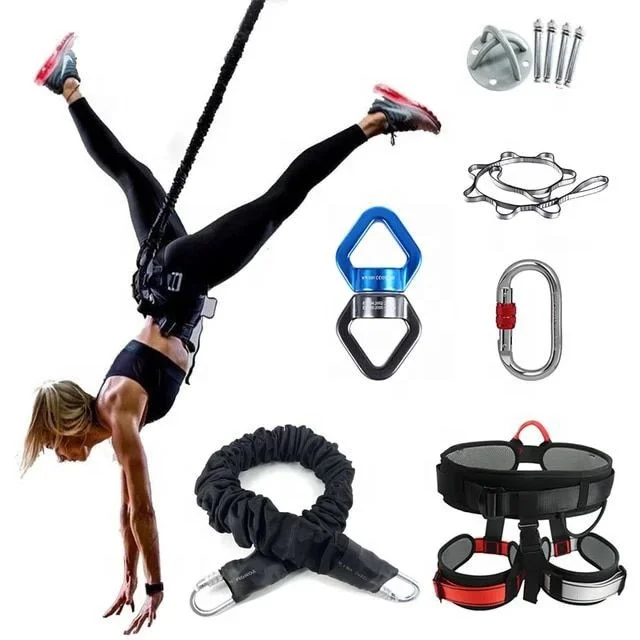 High Quality Nylon Bungee Fitness Suspension Trainer Straps Durable Vitality Belt Yoga Pilates Reformers