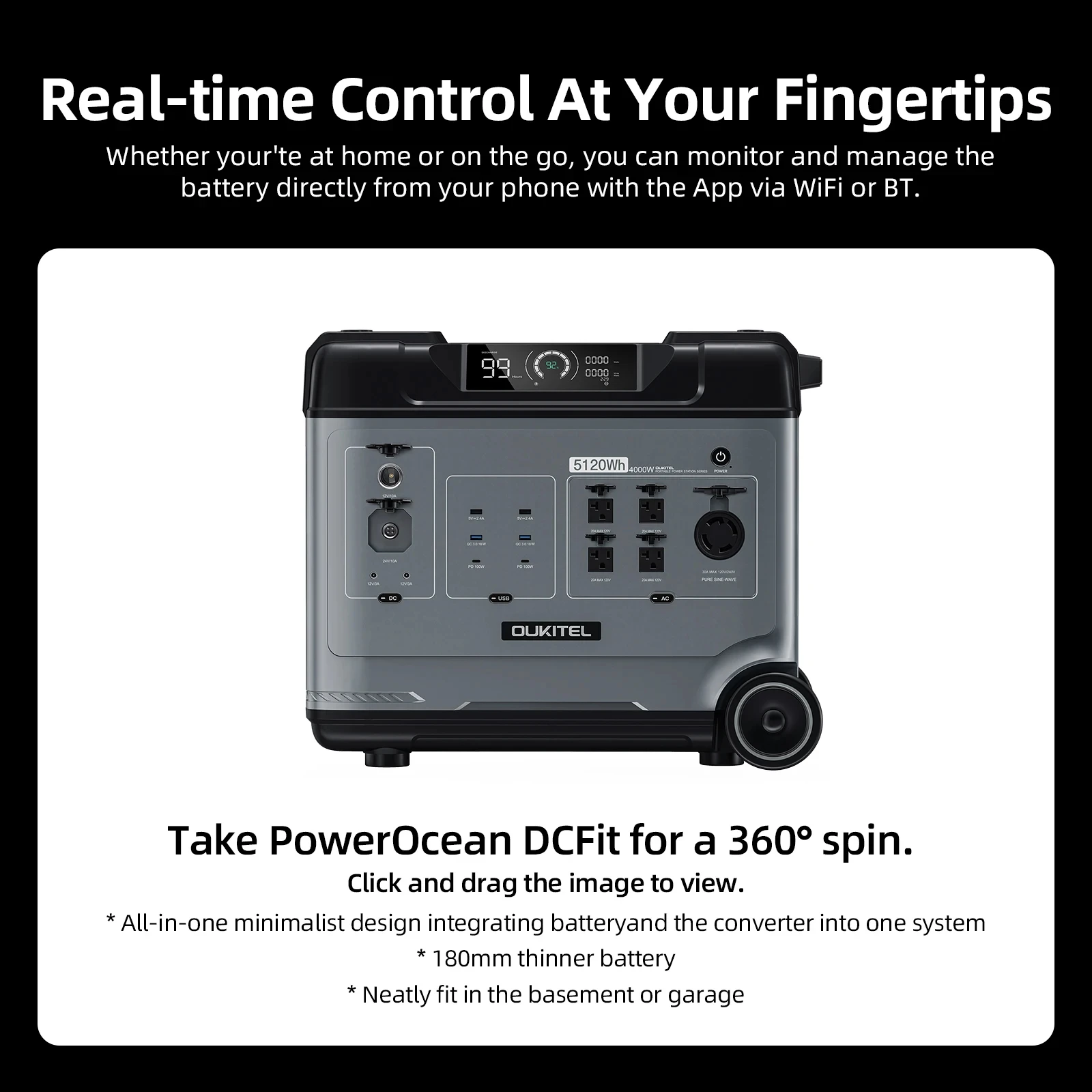 

OUKITEL P5000PRO 3600W 4000W Portable Power Station 5120Wh Battery 220V 230V EU Plug Solar Generator