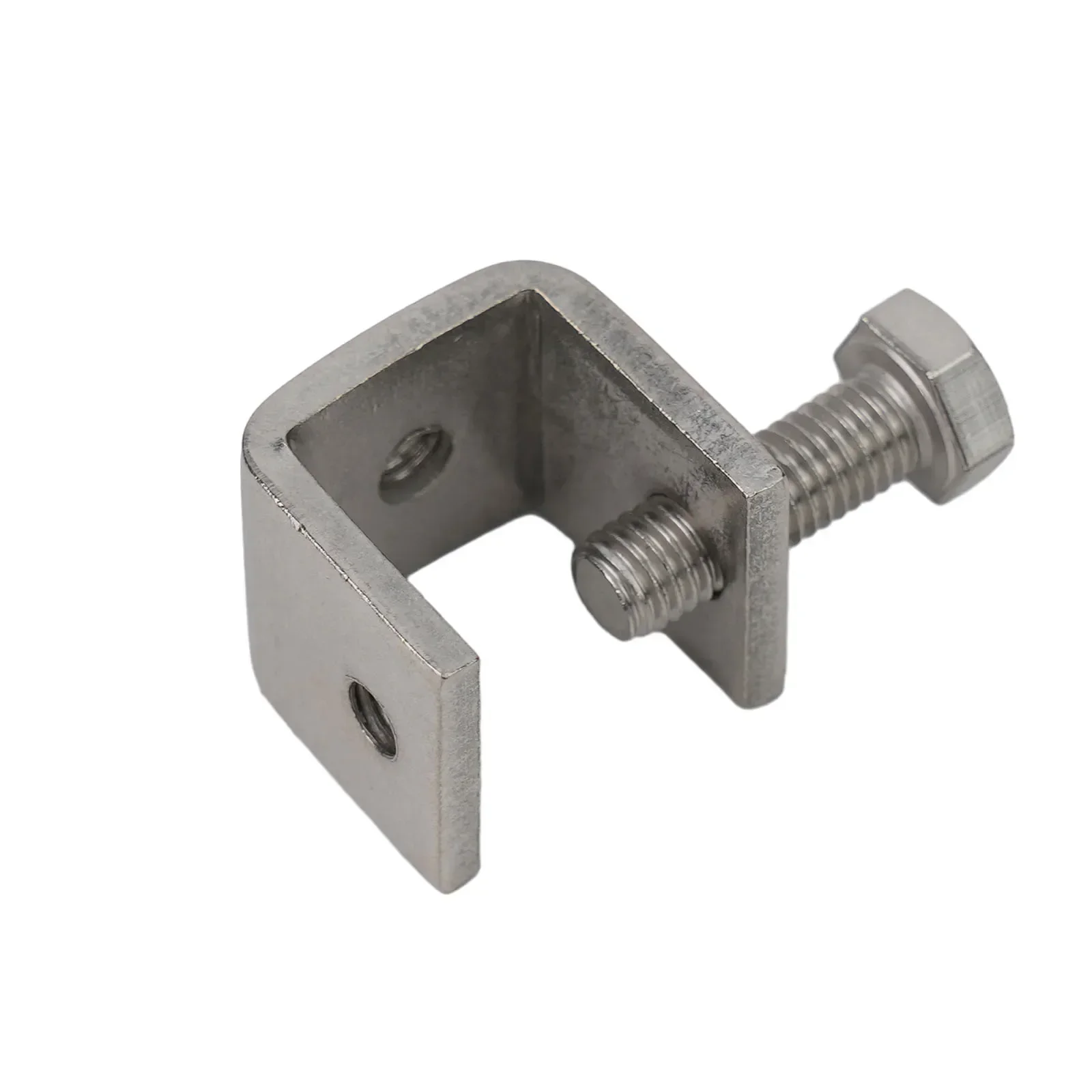 U-shaped Clip C-clamp Jaw 1/2/4pcs Cabine Drawer For Mounting Hardware M6 Threaded Hole With Screw 0-20mm Silver Stainless Steel