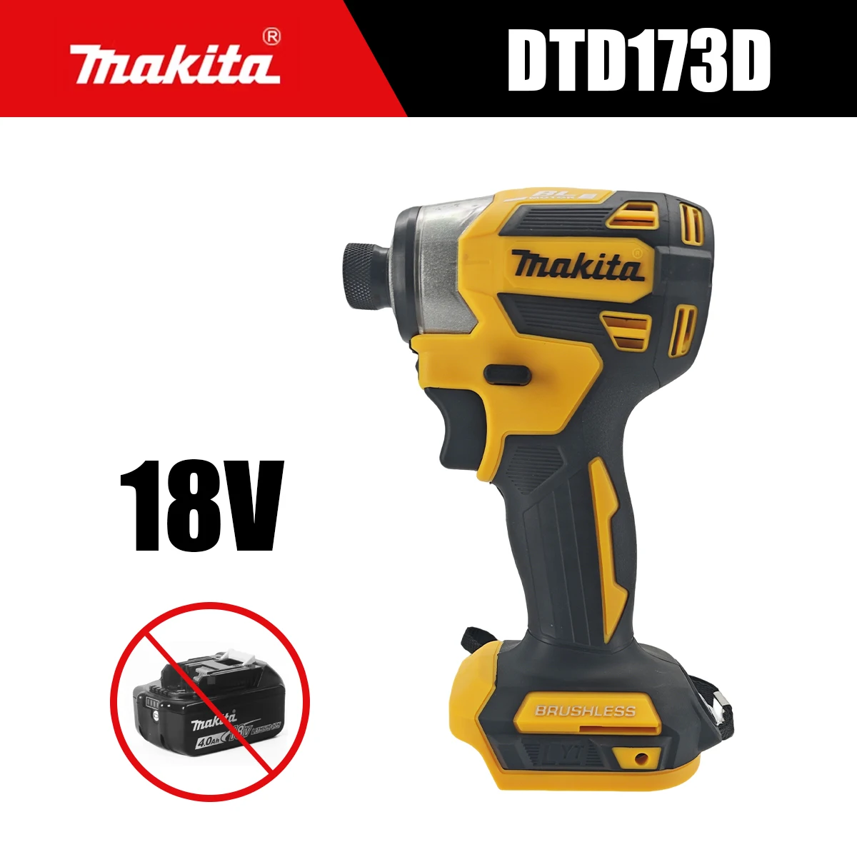 Makita 18V DTD173 borstelloze boormachine, elektrisch gereedschap, veelkleurig, doe-het-zelf, 180 Nm, elektrische houtbout, T-modus