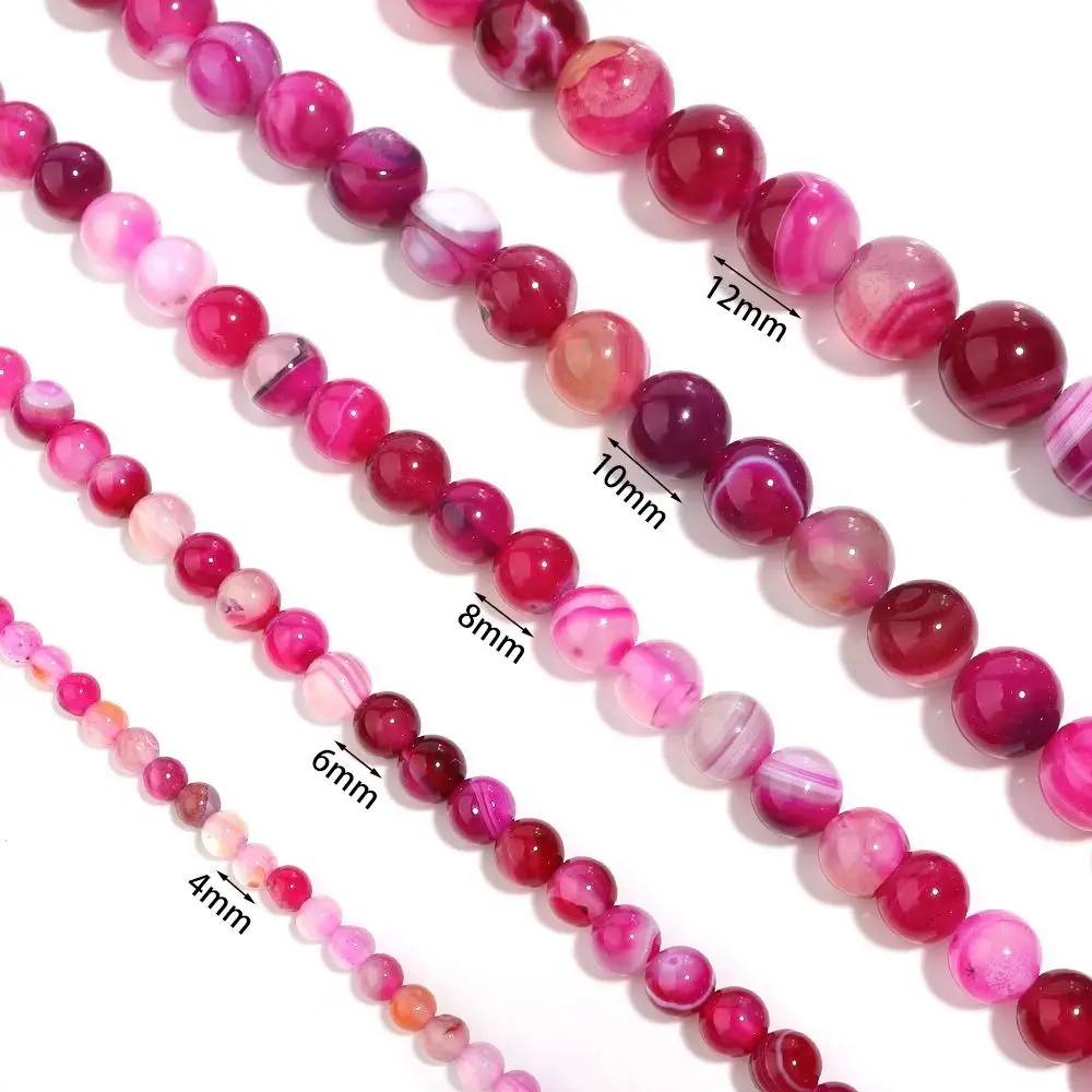 New 4/6/8/10/12mm 1 Strand Agate Beads Smooth Surface Creative Loose Beads High Polish Decorative Round Beads Jewelry Making