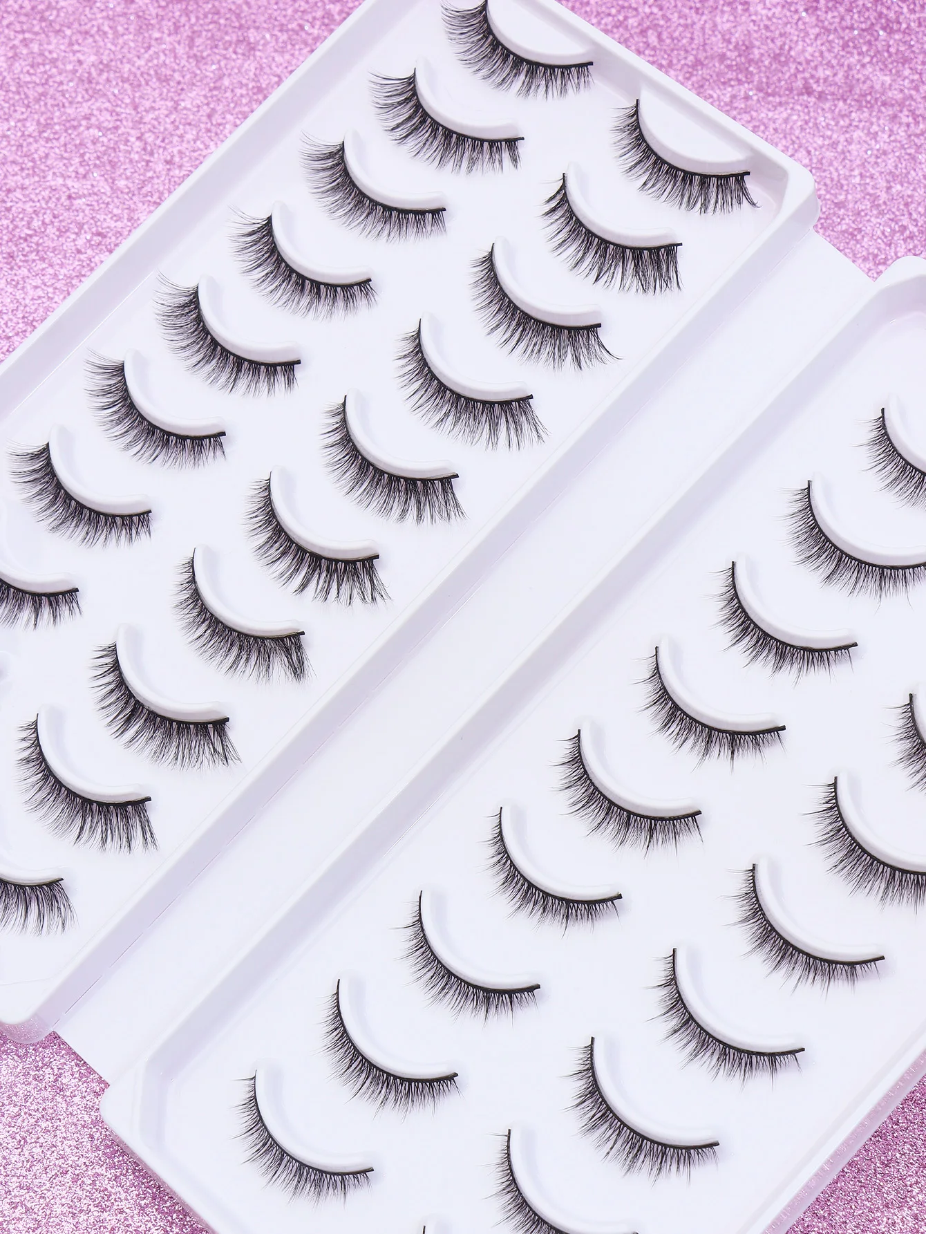 AYRMILLA 20 Pairs natural Lashes mix Mink Eyelashes Winged End Eye Elongated Eyelashes Natural long full false lashes Makeup