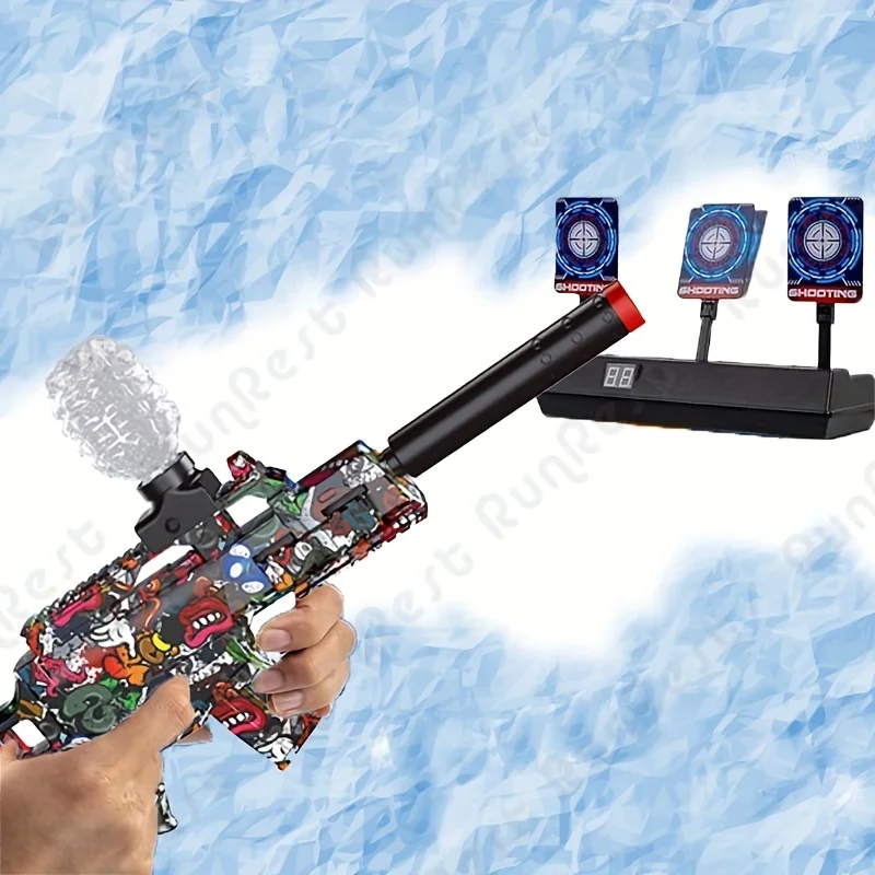 Pistola blaster elétrica de bola de gel, 7.4v, rifle de brinquedo de bola de respingos de alta velocidade, bateria recarregável de longa duração