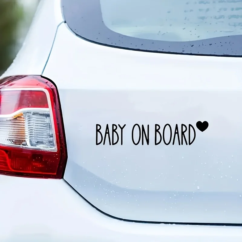 

1pc Baby on Board Vinyl Car Decal, Cursive Heart Design, Self-Adhesive Sticker for Rear Window, Bumper, Glass & Plastic Surfaces
