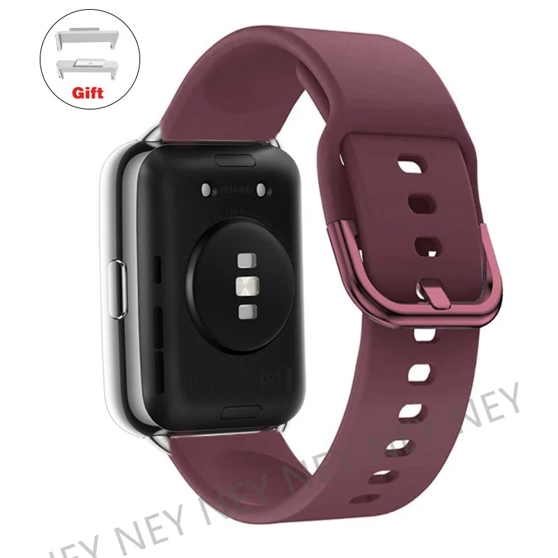 حزام سيليكون لساعة Huawei Watch FIT 2 حزام ساعة معصم ذكي بإبزيم معدني سوار رياضي مقاوم للماء ملحقات fit2 correa