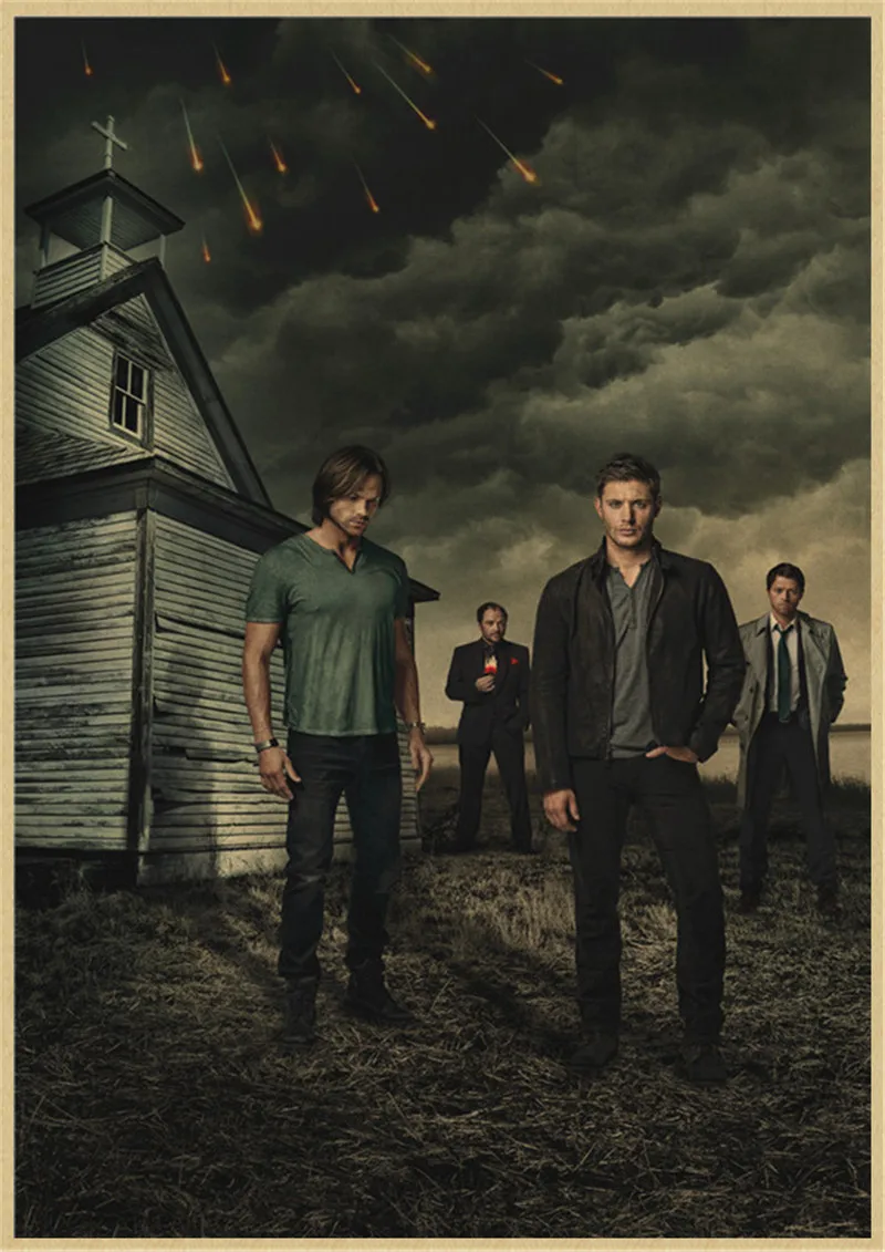 SUPERNATURAL Vintage Movie Poster Retro Wall Paper Living Room Painting Wall Sticker bar cafe