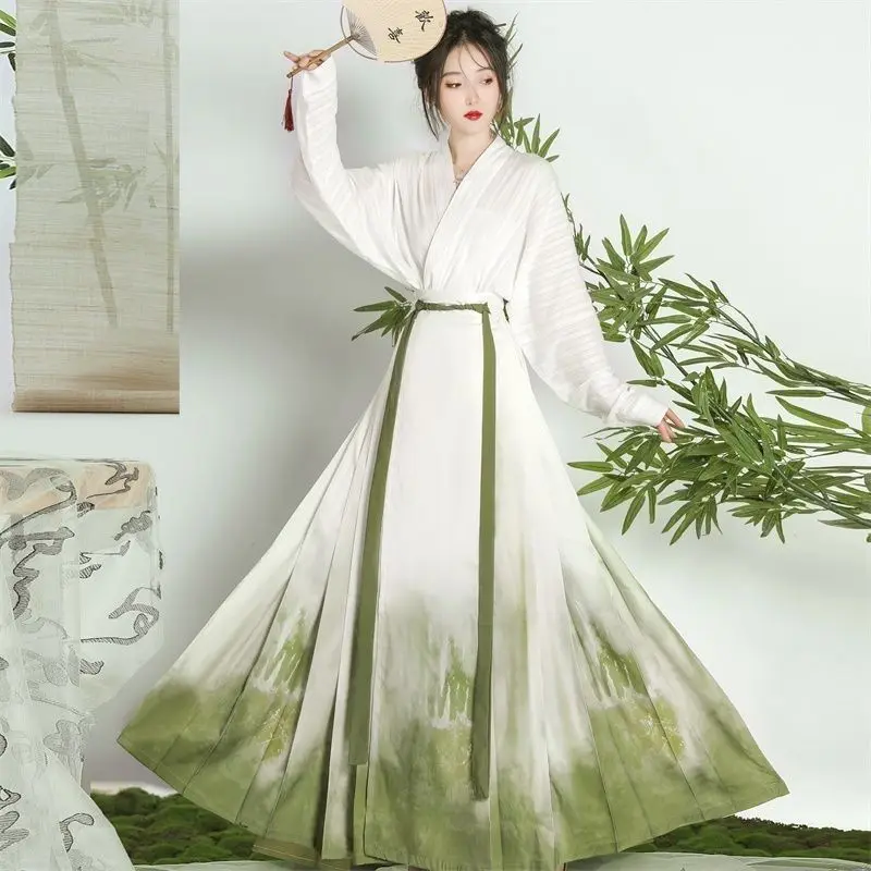 Daily Hanfu, Han Element, Ancient Style Improvement, Daily Hanfu Set, Super Immortal Horse Face Skirt, Complete Set