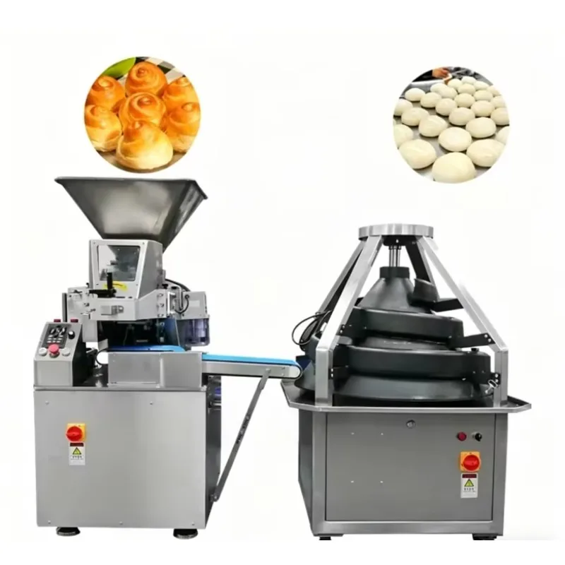 Custom Fully Automatic Stainless Steel Continuous Volumetric Conical Dough Divider Rounder Commercial Dough Ball Making Machine