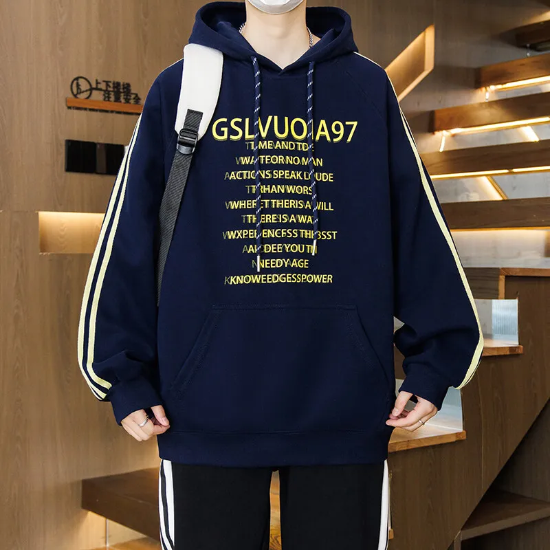 

Spring Autumn Men's Hoodie Sweatshirts Trendy Sportswear Long Sleeved O Neck T-shirt Harajuku Streetwear Men Clothing