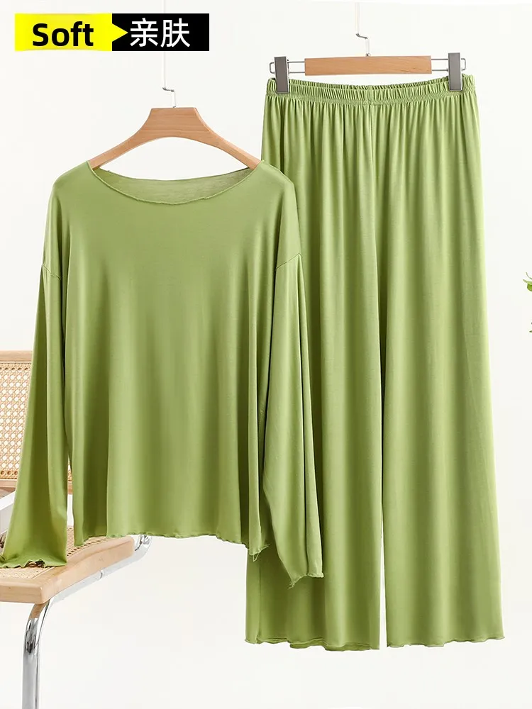 

Повседневная круглая одежда Ne Long Sve Modal Spwear больших размеров, свободные брюки, женская домашняя одежда, осенняя коллекция, бренд July Deer