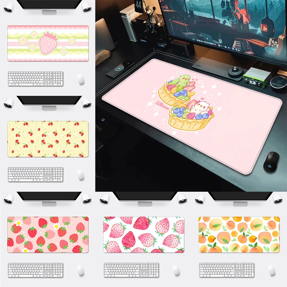 

kawaii Fruit Cute berry Mousepad HD Printing Computer Office Locking Edge Non-slip Mouse Pad XXL90x40cm Keyboard PC Desk Pad