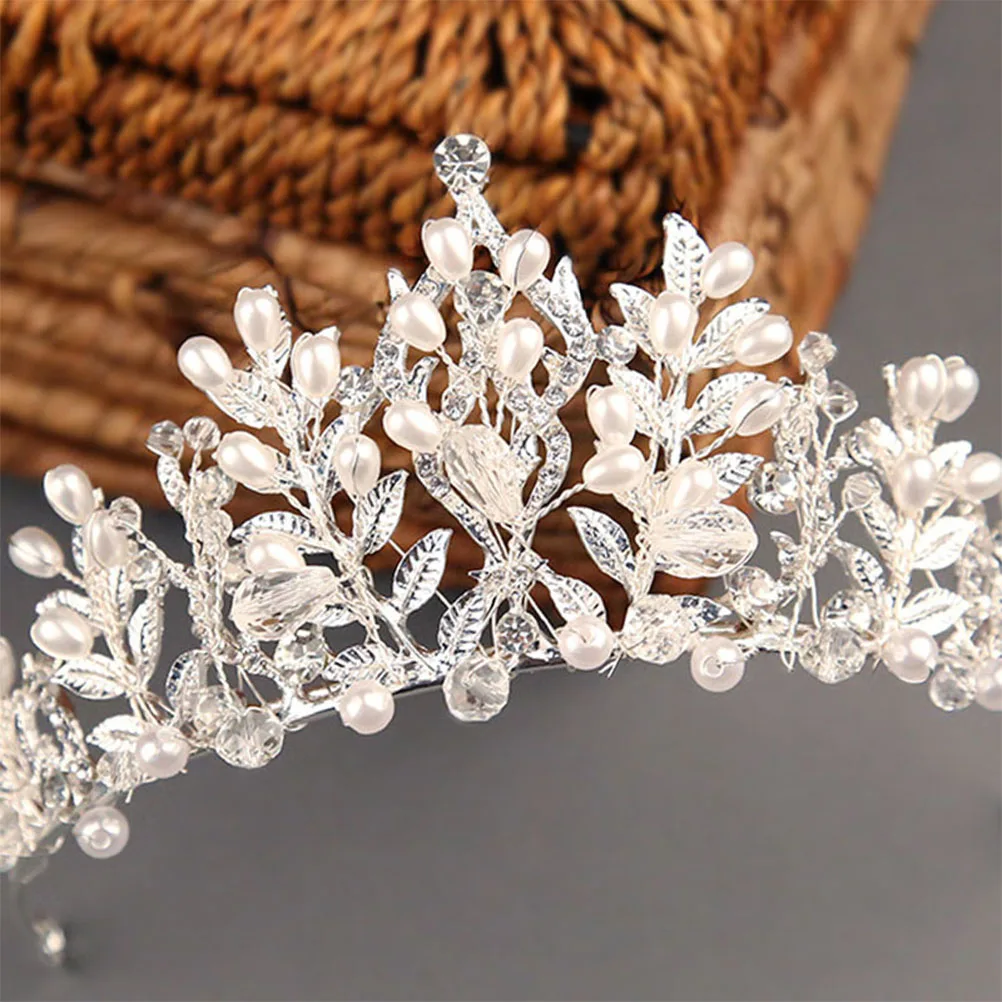 

Korean Crown Hair Accessories Bridal Tiara Wedding Fairy Women Bride Pearl Crystal Design Lightweight Durable Wedding Engagement