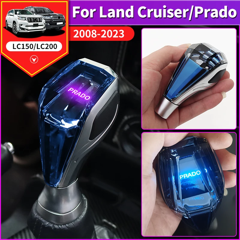 For 2008-2023 2022 2021 Toyota Land Cruiser 200 Prado 150 LED Crystal Handle Gear head LC150 LC200 Interior Upgraded Accessories