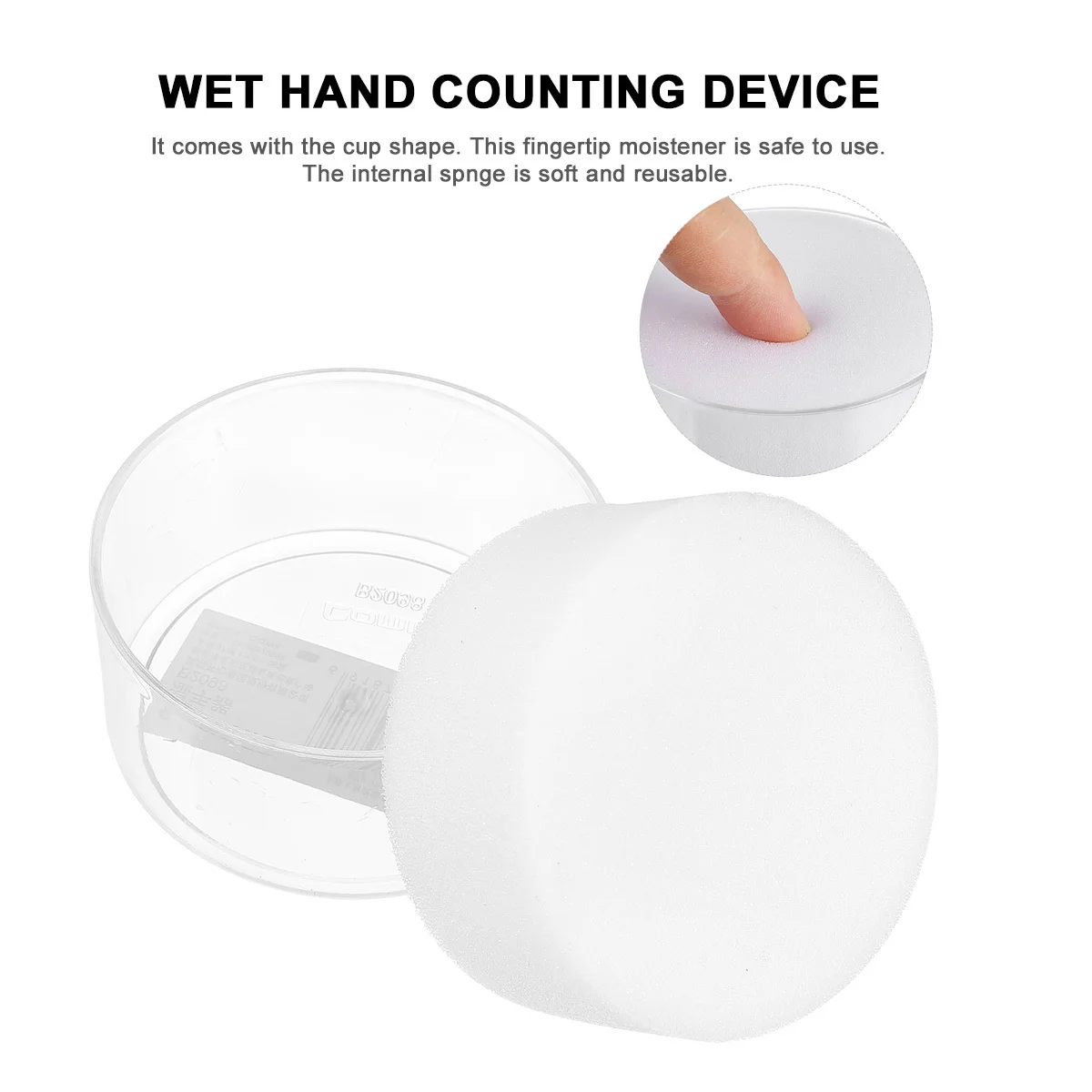 2Pcs Plastic Sponge Fingertip Moistener for Cash Counting Shape Wet Sponge Tool for Bank Cashiers Mail Clerks
