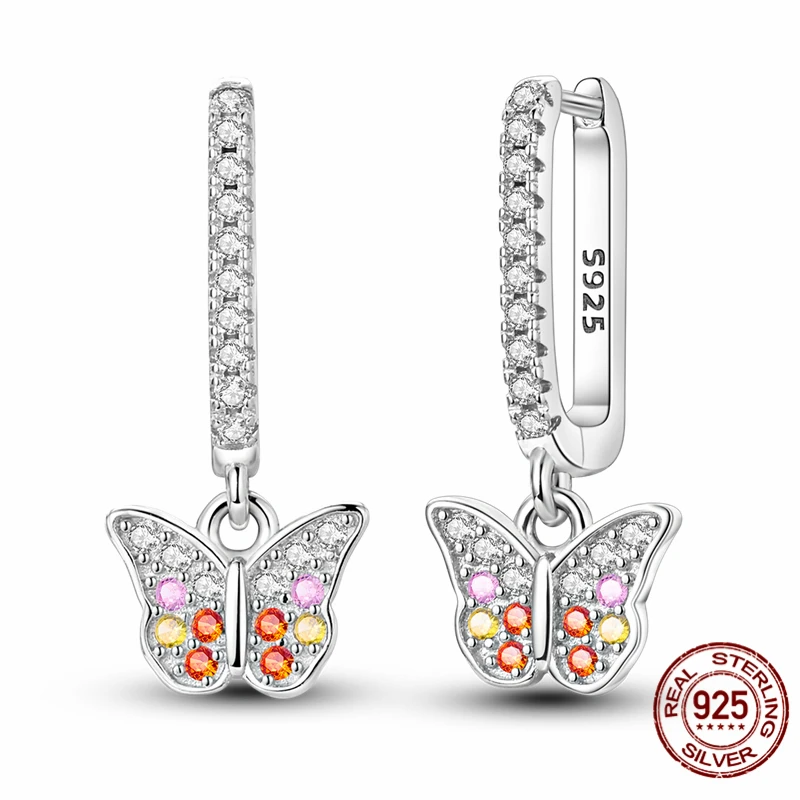 

High-quality S925 sterling silver earrings, women's butterfly earrings, anniversary and wedding jewelry gifts.
