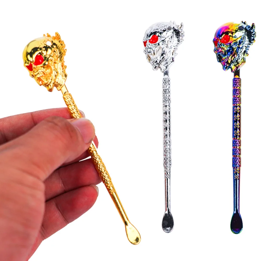 

11.8cm Alien Shaped Small Shovel Kitchen Food Spoon Metal Laboratory Ingredients Oil Spoon Smoking Accessories