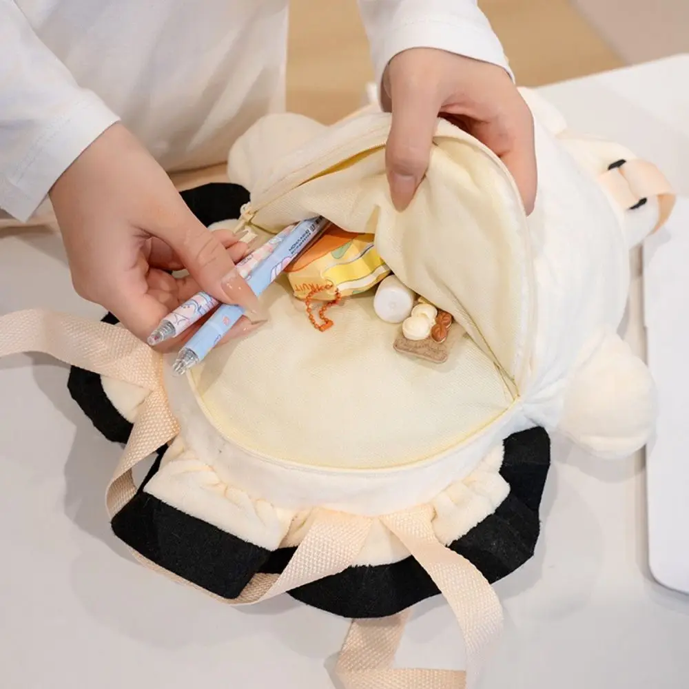 Lässiger, umarmbarer Austern-Rucksack, Fell, weiße Austerntiere, Austern-Tasche, Kawaii, kreative Austern-Umhängetasche, Zoo-Geschenk