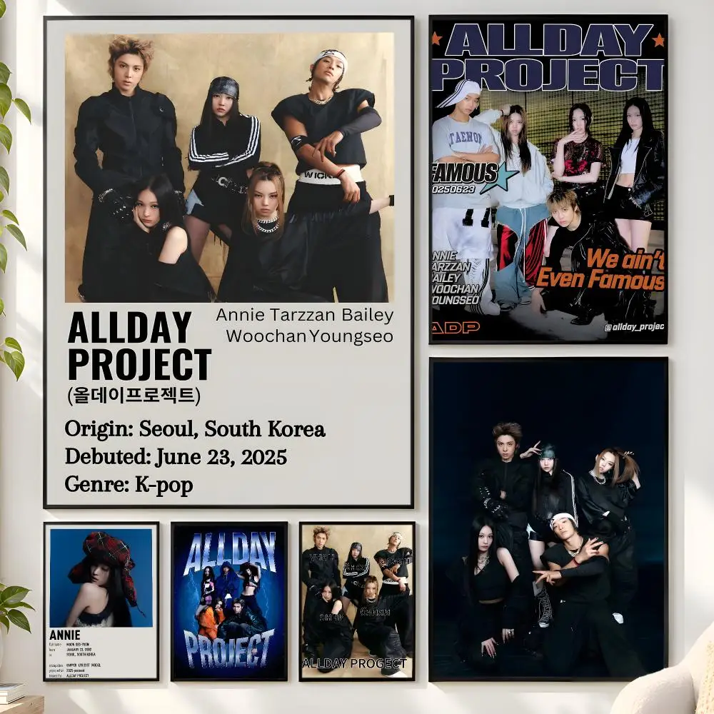 Hot Kpop A-ALLDAY P-PROJECT Poster Matte Wall Peel And Stick Decor Bedroom Living Room Office Dorm Home