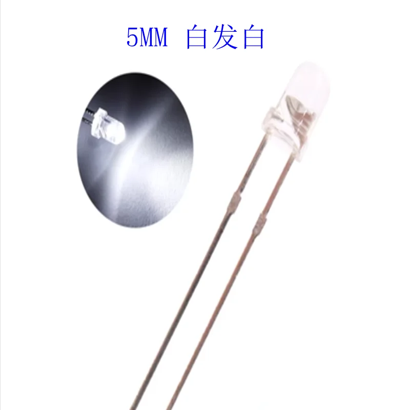 100 Stück 5 mm Leuchtdioden F5 LED-LEDs: Weiß, Rot, Grün, Blau, Gelb, Lila, Rosa (1000 Stück)