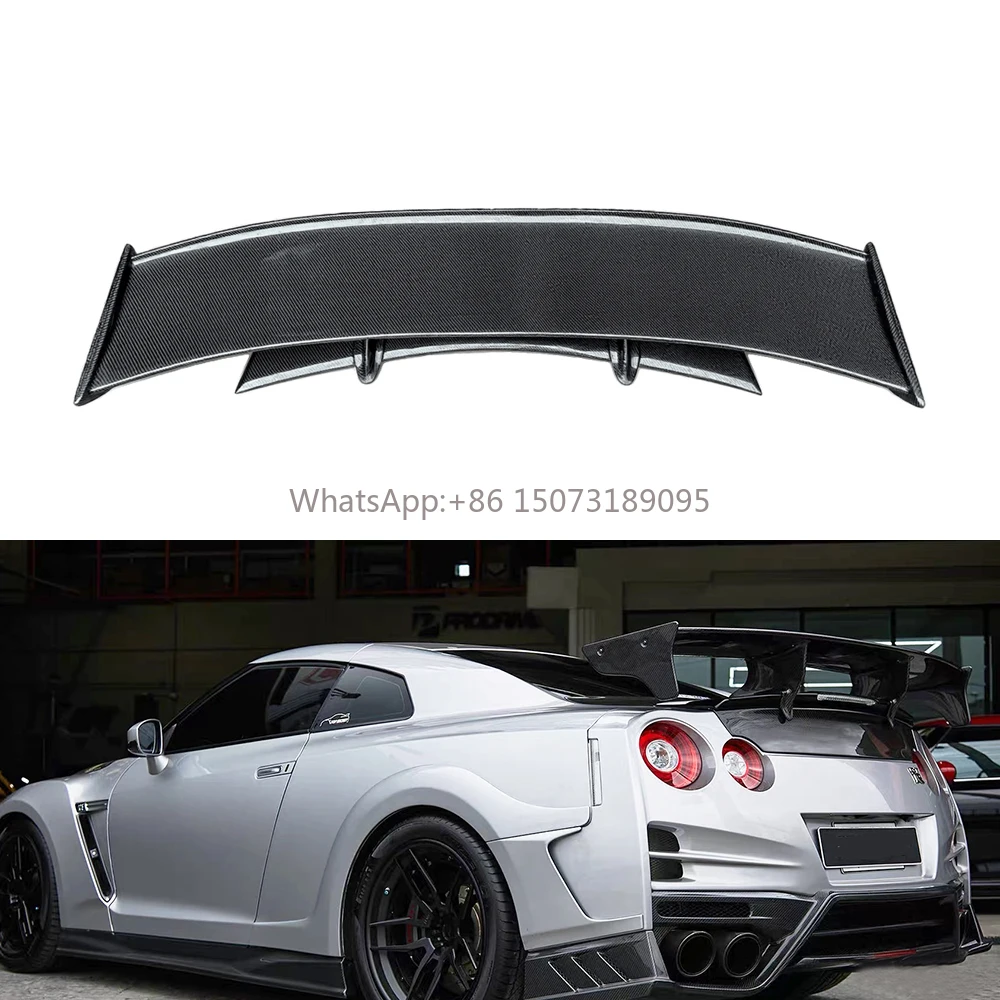 

Двухэтажное заднее крыло из углеродного волокна в стиле TS для GTR R35, крыло заднего багажника из углеродного волокна