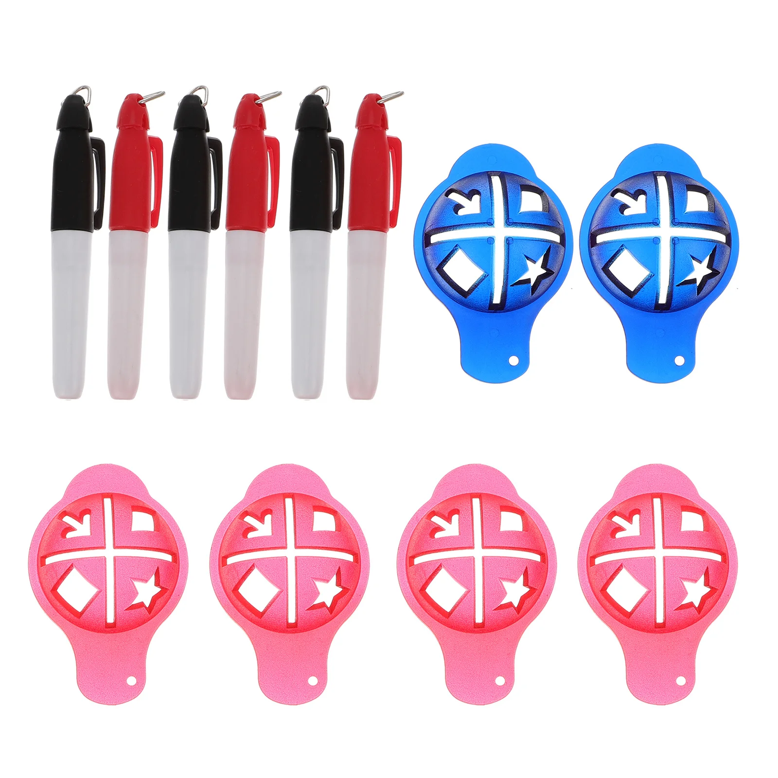 

6Sets Golf Ball Marker Premium Material Long Lasting Use Neat Lines Small Enough Fit Golf Bag Drawer for Balls