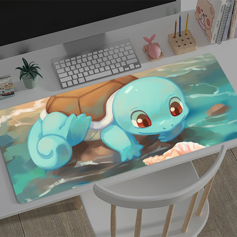 Mouse Pad Large P-Pokemons S-Squirtles Gamer Keyboard Mat Pads Gaming Desk Protector Laptops Mousepad Deskmat PC Anime Mousepad