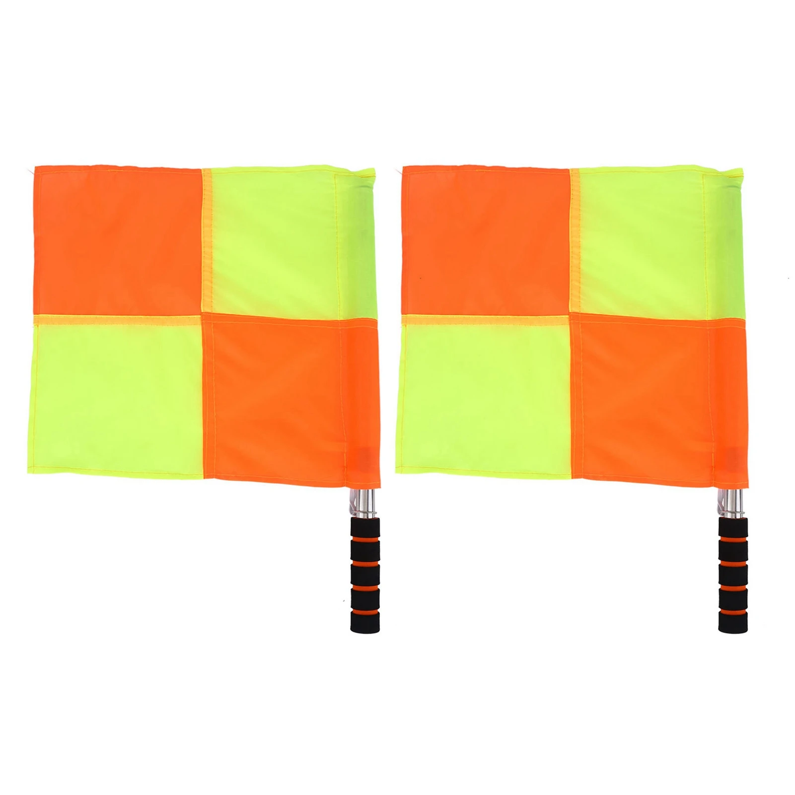 

2PCS Referee Linesman Flags with Storage Bag Steel Pipe Sstarting Flags for Sports Games Football Rugby Hockey Training