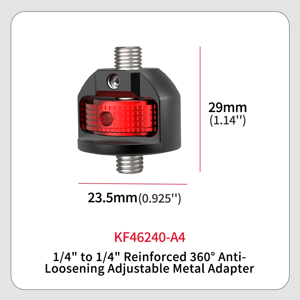 Dreifach-Montageadapter aus Aluminiumlegierung mit 1/4 3/8 ARRI-Gewinde 180 ° -360 ° Neigbarer Halter für Kamera, Handy, Stativ, Kugelköpfe und Mikrofon – Detail 23