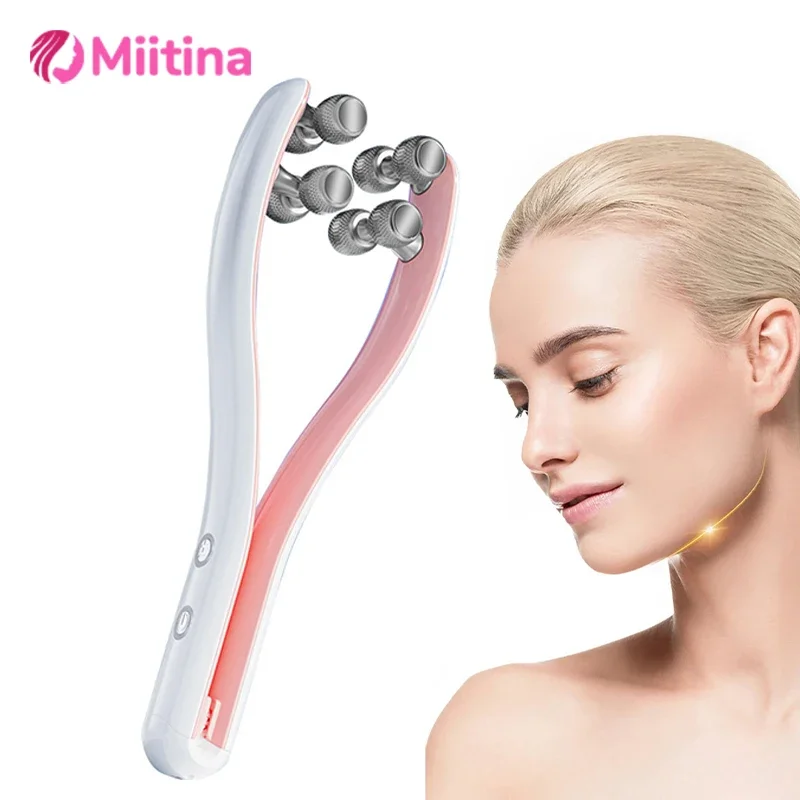 V Face Lift Massager LED Facial Lift Up Machine Microcurrent Cellulite Double Chin Remover Face Massage Roller Skin Tightening