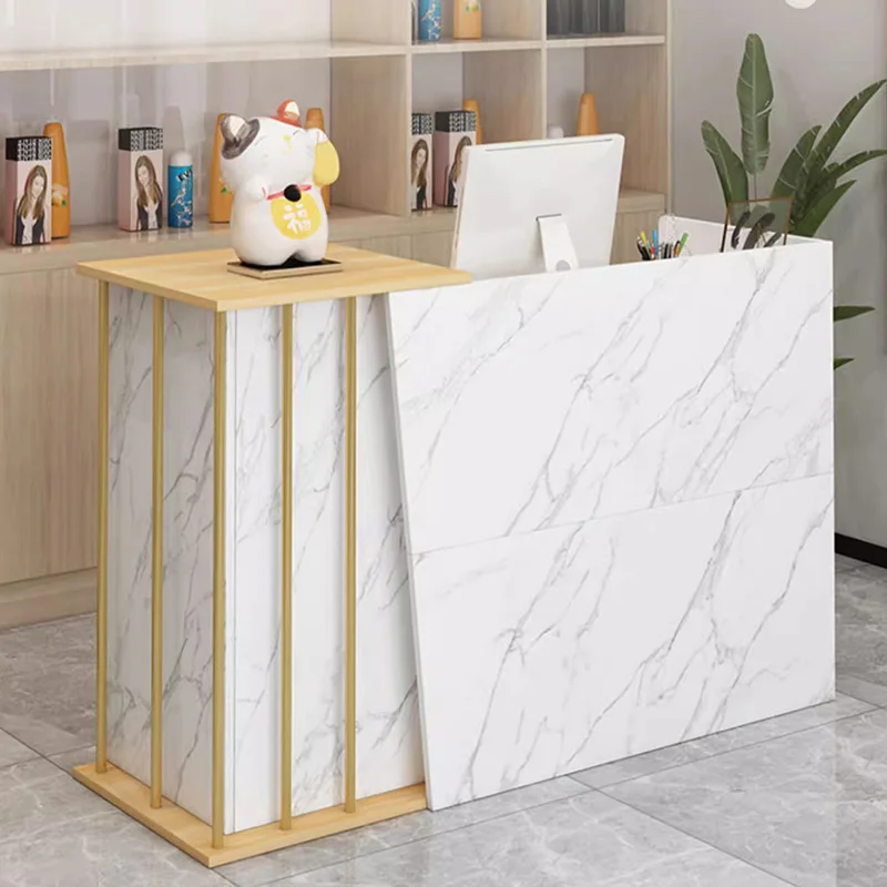 Bar Counter Reception Desk Wood Display Cabinet Beauty Salon Reception Desk Commercial Office Escritorios De Oficina Furniture