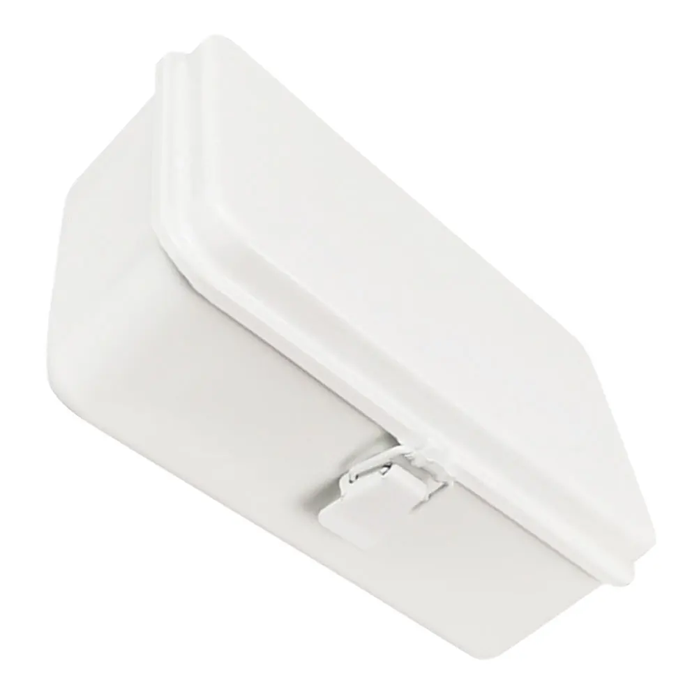 

Vintage White Metal Box Cold Rolled Steel Lockable Storage Container For Office Desktop Toolbox Organizer Large Capacity