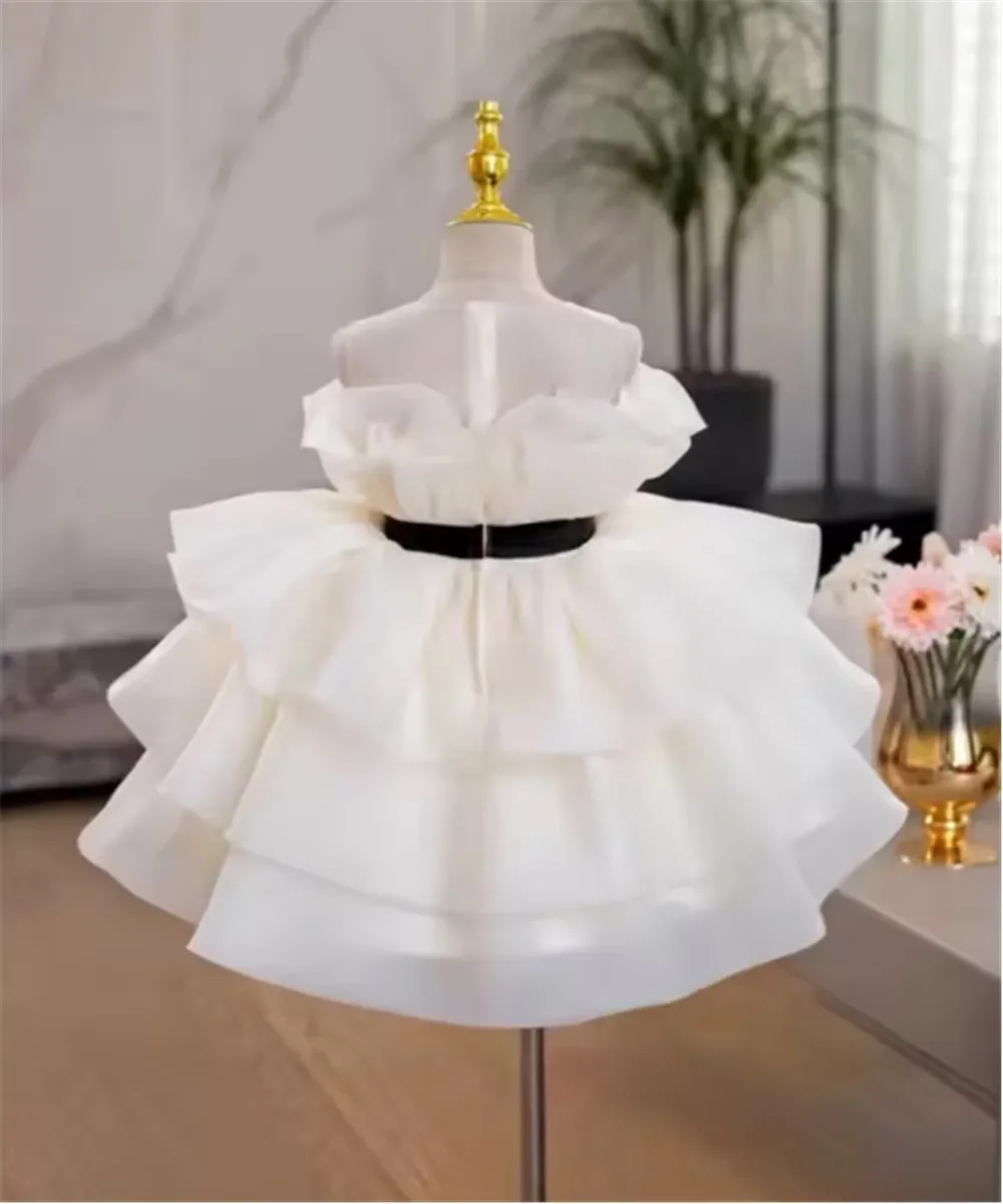 Custom Light Luxury Dress Women Wedding Guest Gown Girls Wedding Gown Birthday Party Gown Pageant Strapless Bow Layered Tulle