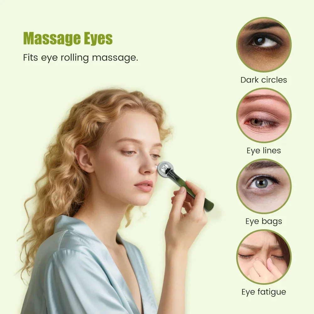 Practical Double-end Eye Roller Massage Stick Anti Wrinkle Durable Eye Cream Applicator Eye Care Tool Facial Roller
