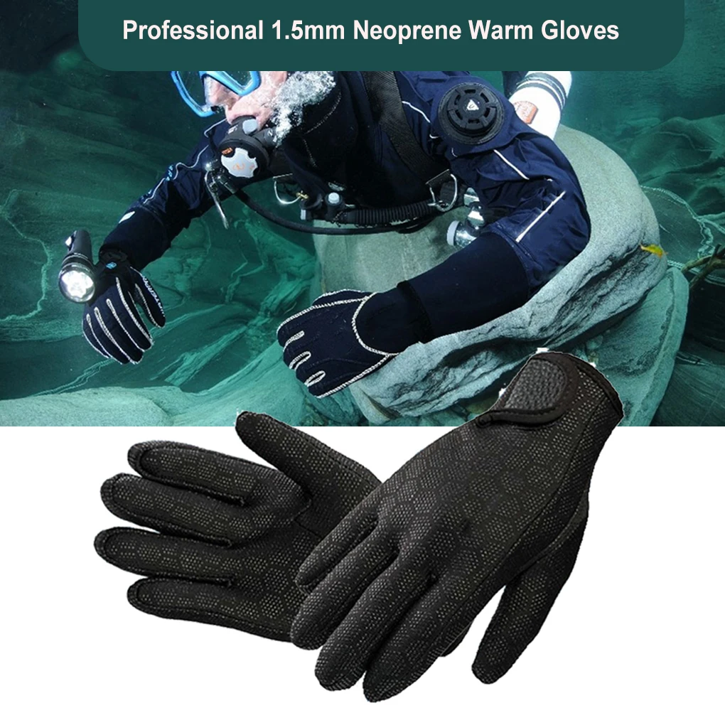 1 Pair Sports Gloves Nonslip Diving Underwater Mitten Outdoor Portable Warm Swimming Mitts Beginner Warmer  Black L