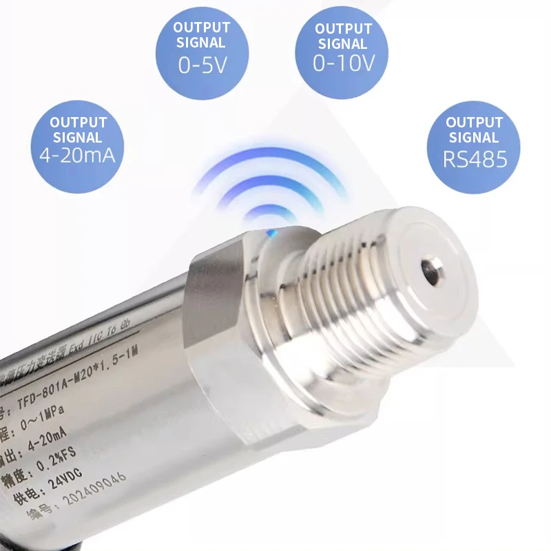 Digital Pressure Transmitter 4-20mA/0-10V/RS485 Output Signal Digital Pressure Sensor M20*1.5 Thread 10ms Fast Response