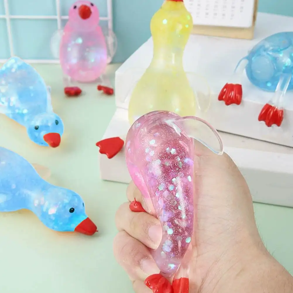 Glitzer-Enten-Squishy Stressabbau-Spielzeug | TPR-Material | Zufällige Farbe | Weiches Quetsch-Fidget-Spielzeug zur Angstlinderung | Tragbar – Detail 18