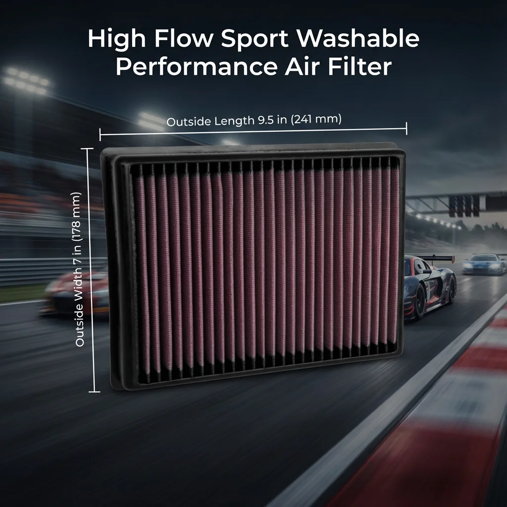 

For Renault Megane IV RS 300 C8H 1.8 2018-2020 High Flow Sport Washable Performance Panel Air Filter Replacement 33-3152 A1413