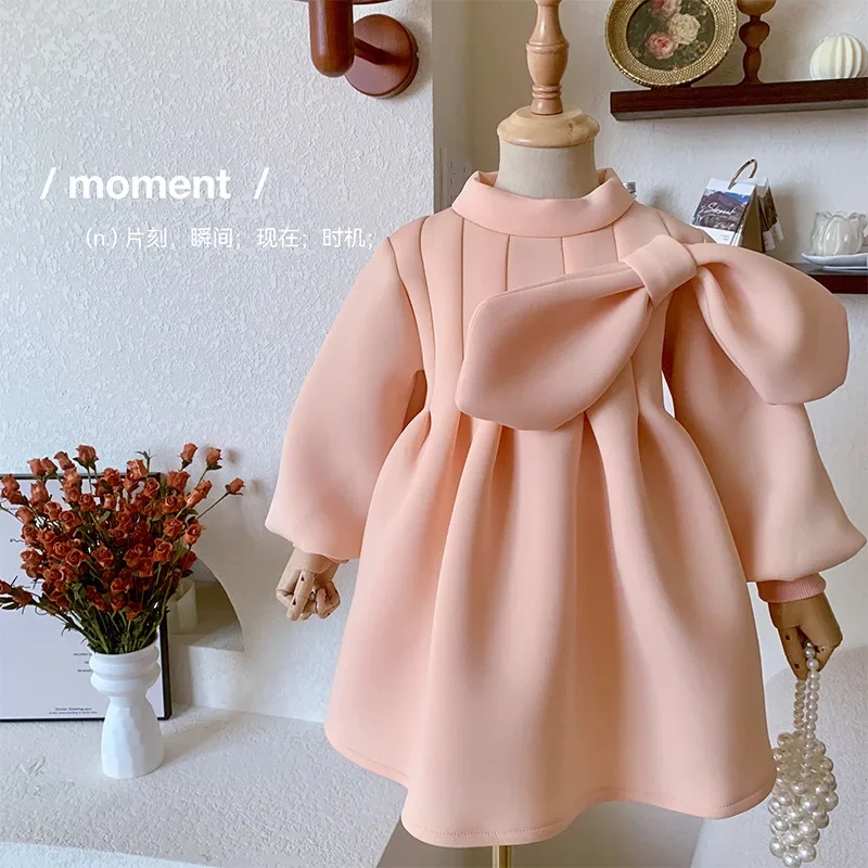 

Autumn New Baby Dream Big Bow Air Cotton Sweet Princess Girl Temperament Dress