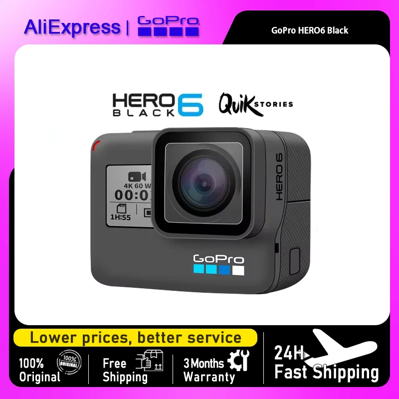 GoPro HERO6 Black Action camera 4K 60fps 12MP HD motorcycle video