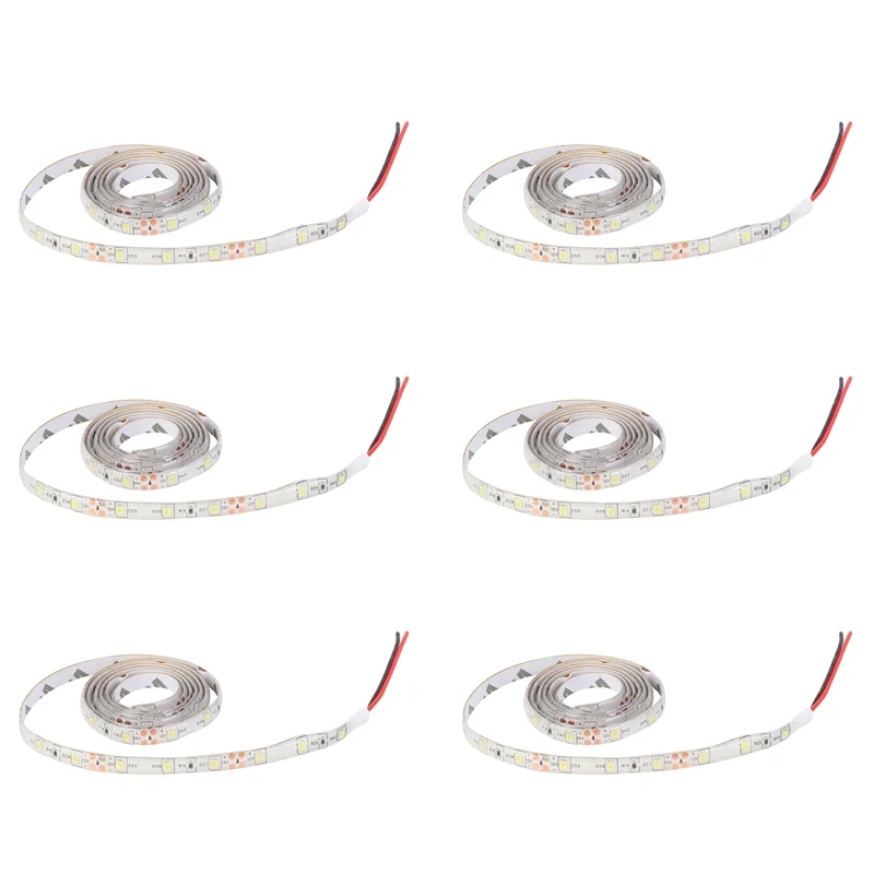 

ABUP-6Pcs 1M 60-3528 SMD Waterproof LED Light Strip DC12V (White)