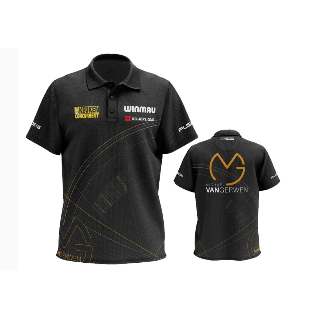 2026 Michael van Gerwen Dartshirt Offizielles Dart-Wettkampftrikot Sommer-Sport-T-Shirt für Herren Kinderbekleidung T-Shirt