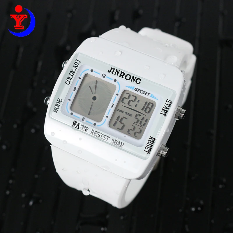 

Мужские и женские спортивные цифровые наручные часы с двойным дисплеем, водонепроницаемые 30 м, многофункциональные уличные часы с электронным приводом