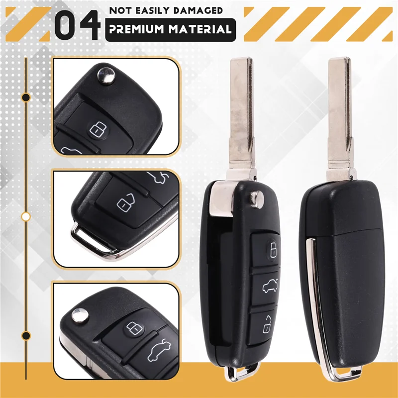 Llave remota inteligente Better-Car de 3 botones para A3 A4 TT ID48 Chip 433Mhz 8P0837220D