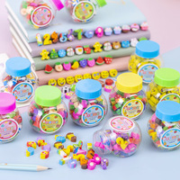 50/Pcs Creative Cute Student Fruit Animal Figures Mini Food Erasers for Kids Kawaii Christmas School Rubber Stationery Supplies
