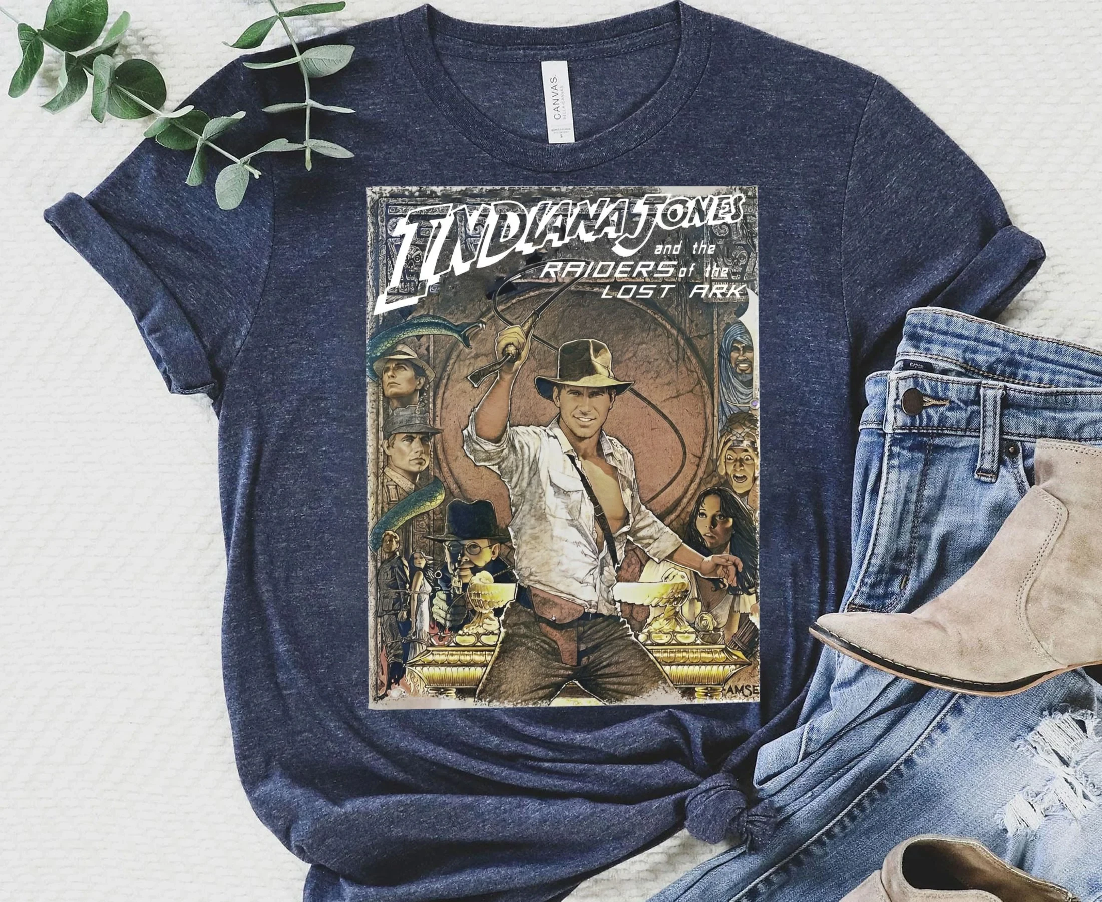 سترة كلاسيكية لمغامرة إنديانا جونز ديزني لاند 1995 | تي شيرت ديزني إنديانا جونز |   قميص رحلة ديزني فاميلي ديزني لاند