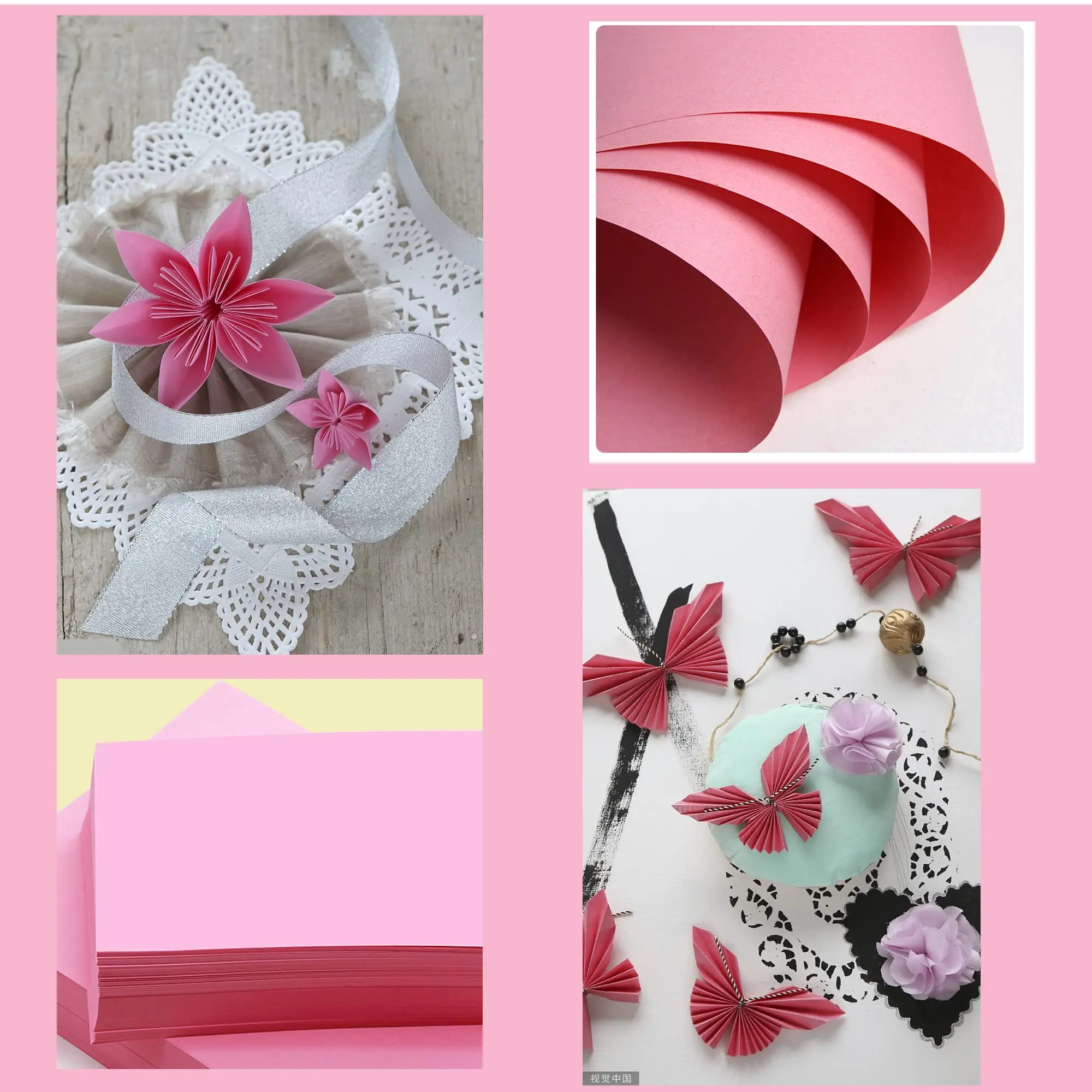 20 Sheets Pink Cardstock  Thick Paper, Card Stock Printer Paper for Arts & Crafts, Presentations, Stationary