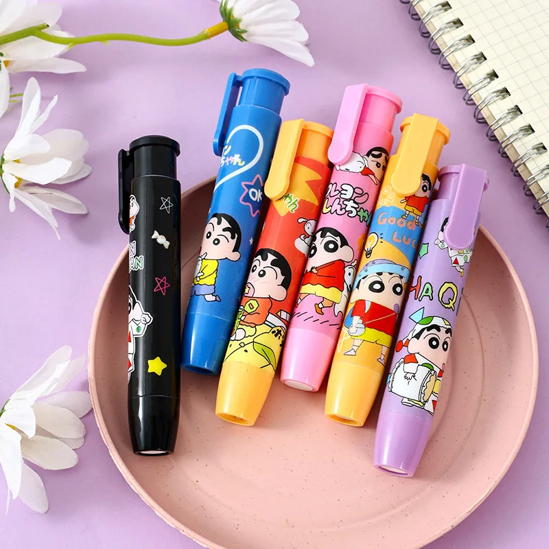 

Ластик-автомат с персонажем аниме Крейон Шин-чан, мультяшный, кавайный, канцелярские товары для офиса и школы, подарки